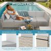 Pamapic Rattan Outdoor Sectional Couch Set (7 Pieces)