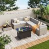 Pamapic Rattan Outdoor Sectional Couch Set (7 Pieces)