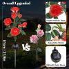 Solar Rose Lights Outdoor, 2 Pack with 14 Rose Flowers Waterproof Color Changing LED Flower Lights, Solar Powered Garden Stakes for Yard, Patio