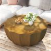 35.43" Modern Outdoor and Indoor Waterproof Coffee Table, Durable MgO Cement Design, Suitable for Terraces, Gardens